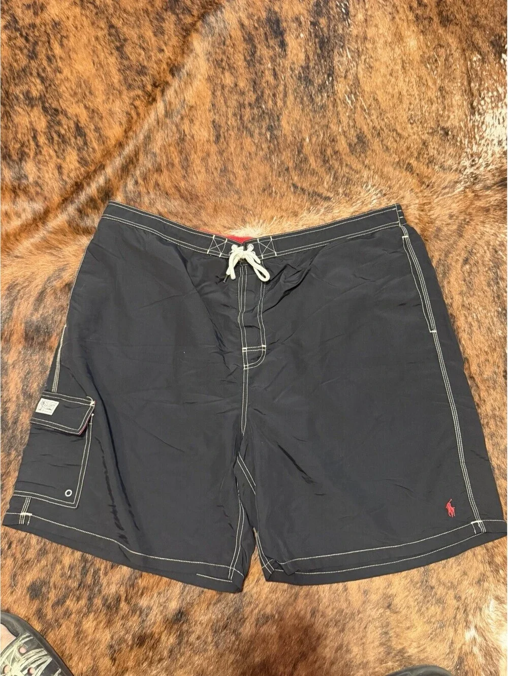 POLO RALPH LAUREN Mens Solid Black Board Swim Shorts Trunks - Sz 4XB 54-56 Sz